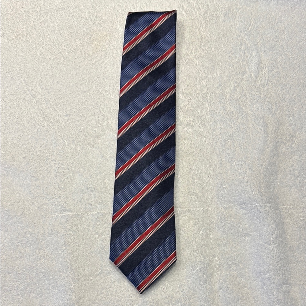 Canali Blue and Red Striped Tie Classic Accessories